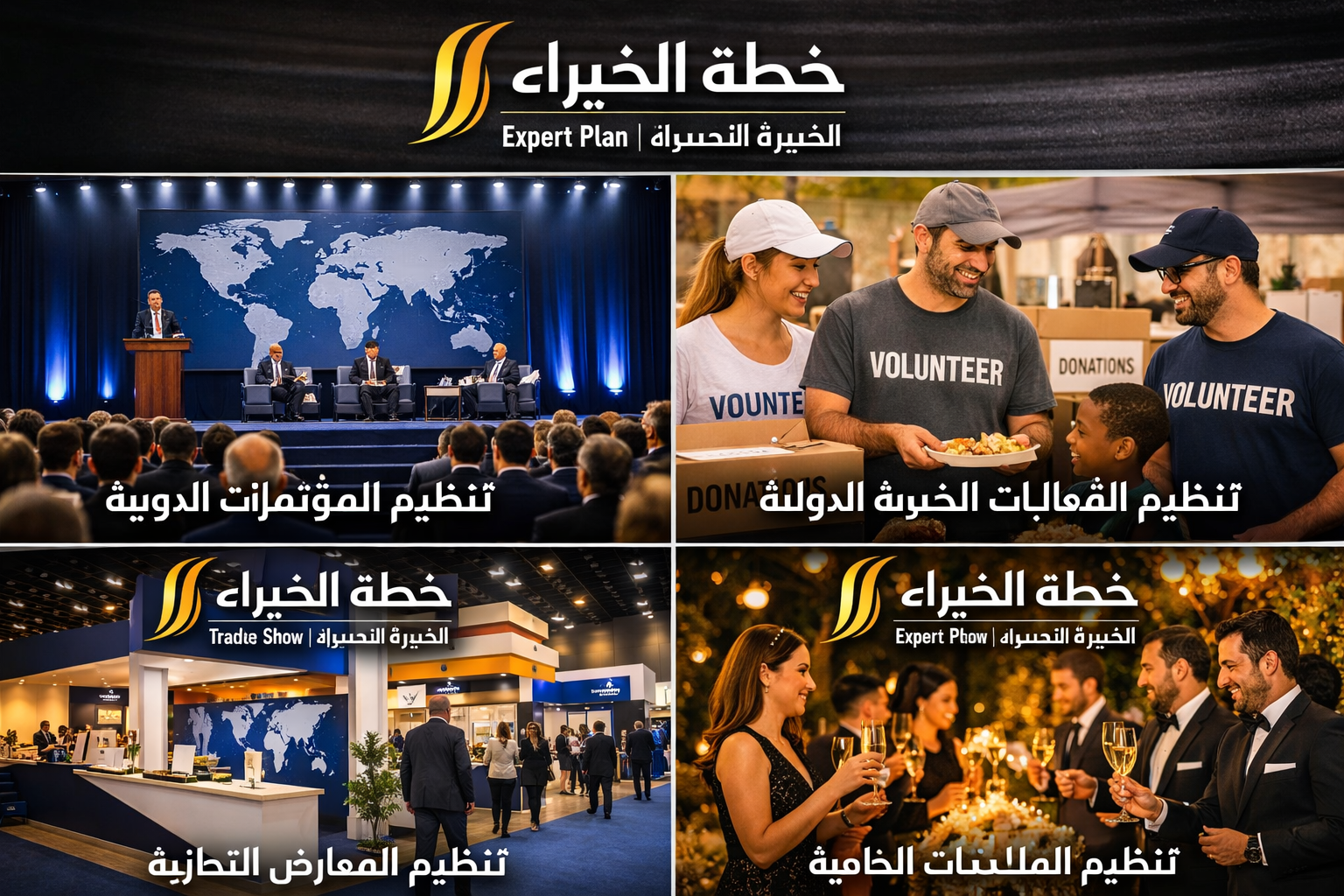 نظيم و ادارة المؤتمرات الدولية و الفعاليات الخيرية الدولية : ، معارض، أو مناسبات خاصة - Organization and management of international conferences and international charitable events: exhibitions, or special occasions